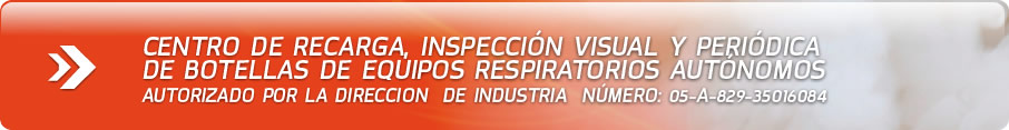 Centro de recarga e inspección de botellas de respiración autónomos